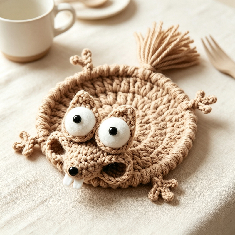 Cute Crochet Animal Coaster Ha - đánh giá và giá Office Furniture Used