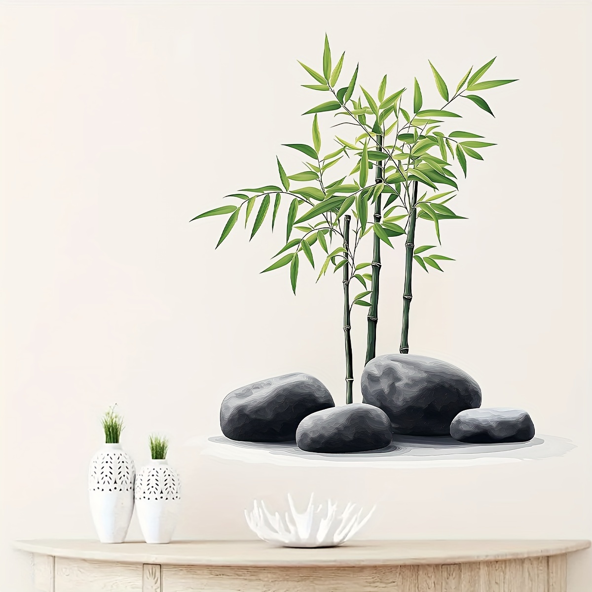 Green Bamboo Leaf Plants Wall  - đánh giá và giá Office Furniture Usa